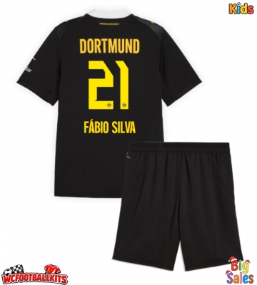 Borussia Dortmund Fabio Silva #21 Replica Away Stadium Kit for Kids 2026-27 Short Sleeve (+ pants)